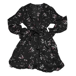 Dynamite Flowy Faux Wrap Dress